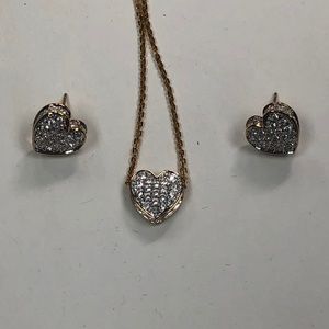Swarovski Heart Pendant Necklace/Earring Set